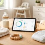 Budget du bébé : suivre les achats de puériculture sur tablette tactile