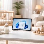 Coin parents pour le bébé : un setup propre avec tablette Windows 11