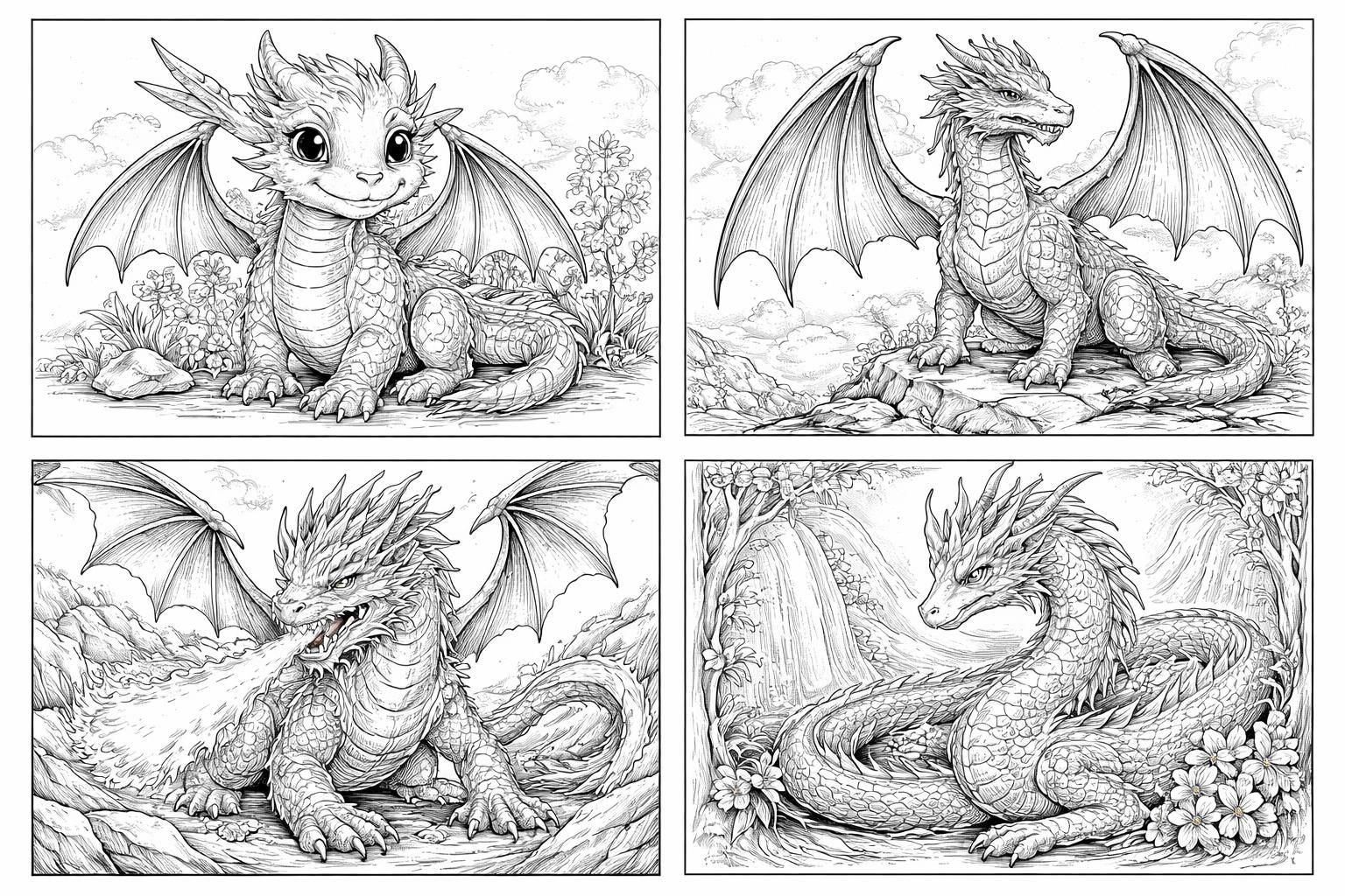 découvrez des coloriages à imprimer de dragons, avec des modèles uniques adaptés à tous les âges pour stimuler la créativité et le plaisir de colorier.