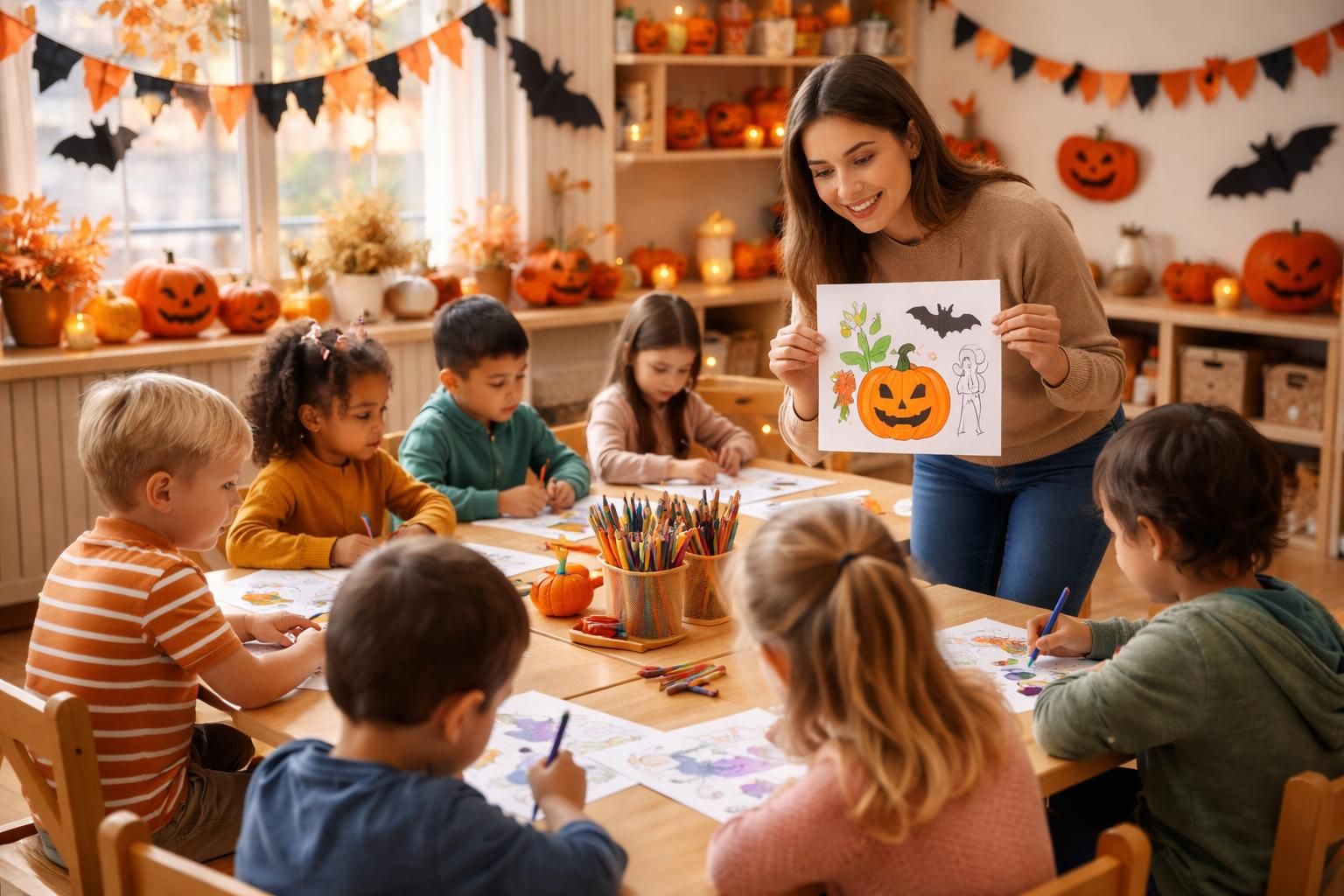 découvrez comment utiliser des coloriages à imprimer halloween en pdf pour enseigner la saison aux enfants en maternelle de manière ludique et éducative.