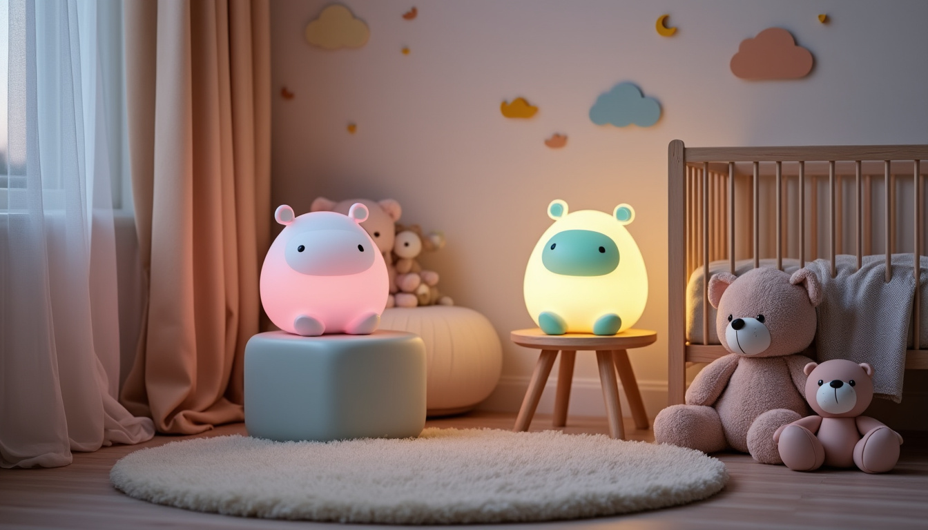 découvrez la veilleuse bébé rechargeable multicolore hippopotame, un compagnon doux et rassurant qui illumine les nuits de votre enfant avec des couleurs apaisantes. pratique et portable, elle crée une atmosphère chaleureuse et sécurisante pour un sommeil paisible.
