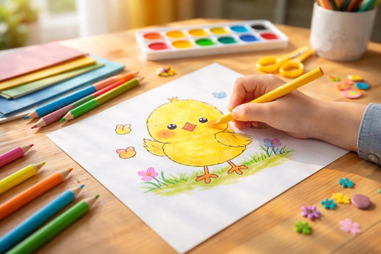 explorez comment le coloriage d'un poussin stimule la créativité et favorise la détente, idéal pour petits et grands amateurs d'art.