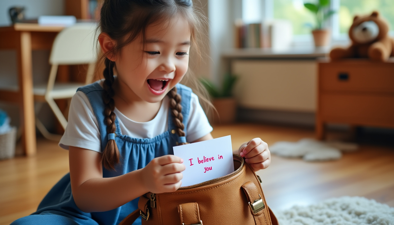 découvrez des idées de petits mots doux à glisser dans le cartable de votre petite fille pour lui donner confiance et lui transmettre tout votre amour chaque jour d'école.