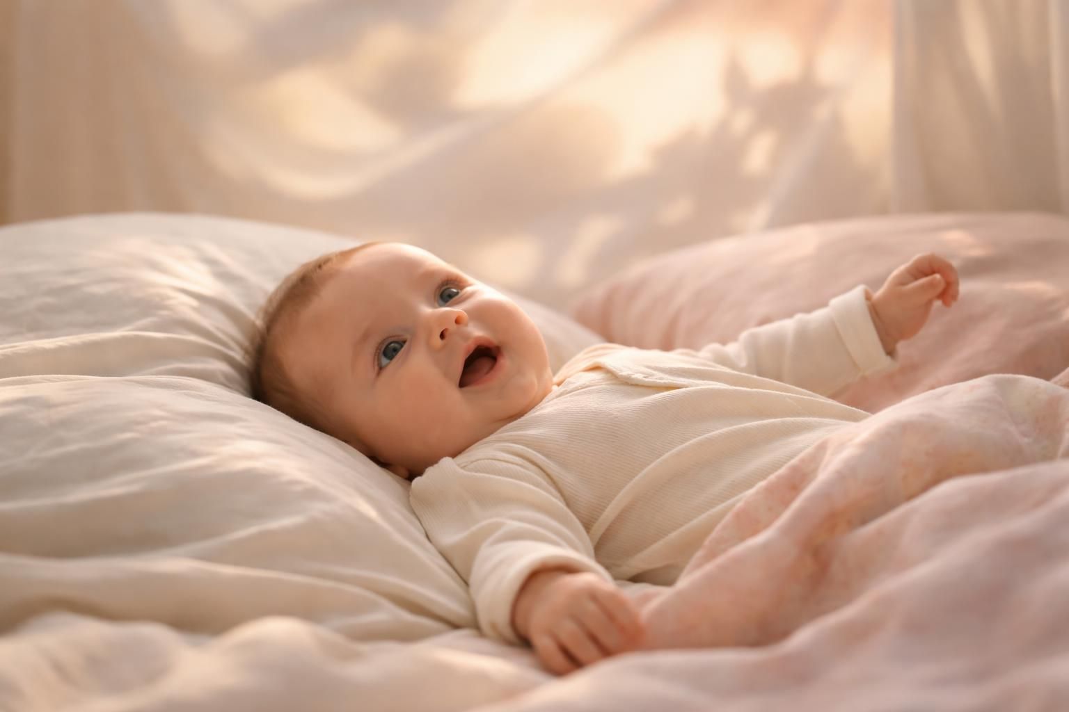 découvrez comment les formes et contrastes doux projetés sur écran stimulent l'éveil et le développement visuel de votre bébé dès ses premiers mois.