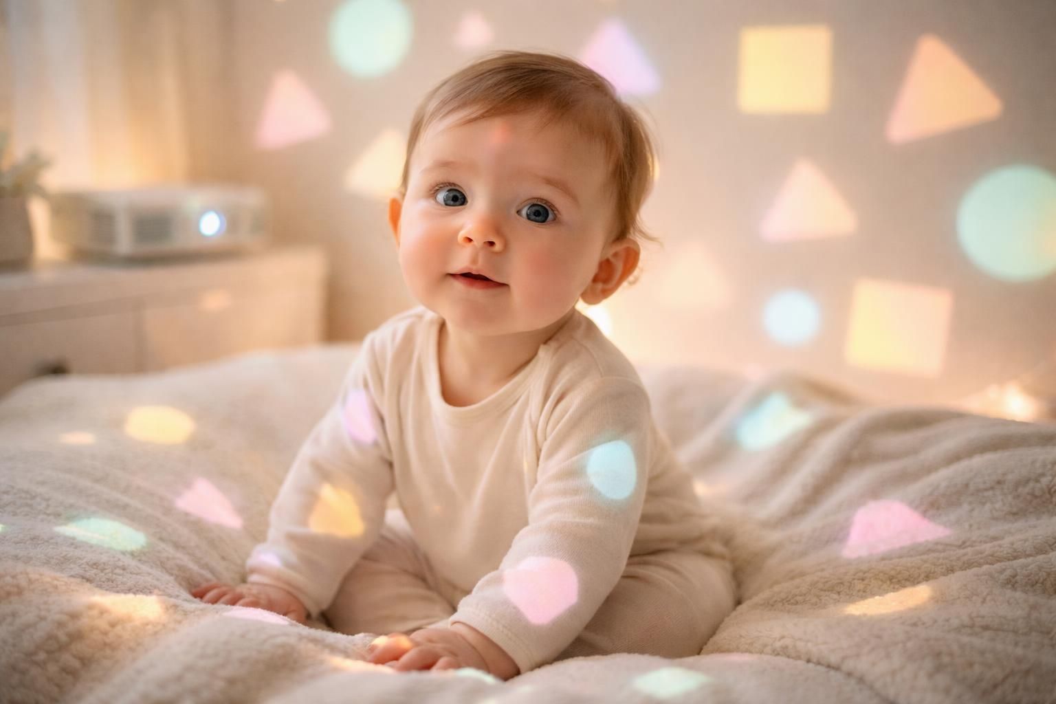 découvrez comment stimuler l'éveil de votre bébé grâce à des formes simples projetées avec un vidéoprojecteur epson, favorisant l'apprentissage visuel et le développement sensoriel.