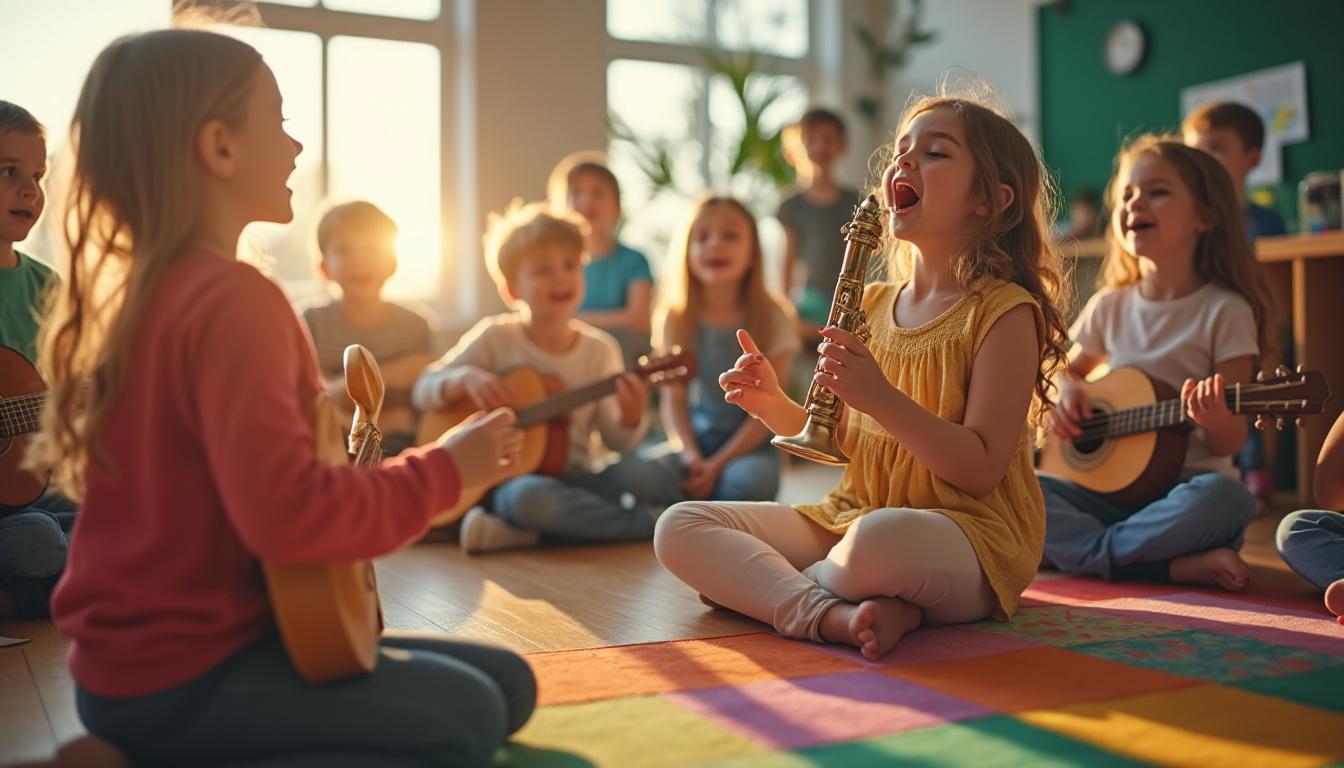 découvrez comment l'activité musicale en maternelle favorise le développement global des enfants : éveil sensoriel, créativité, langage et compétences sociales au programme !