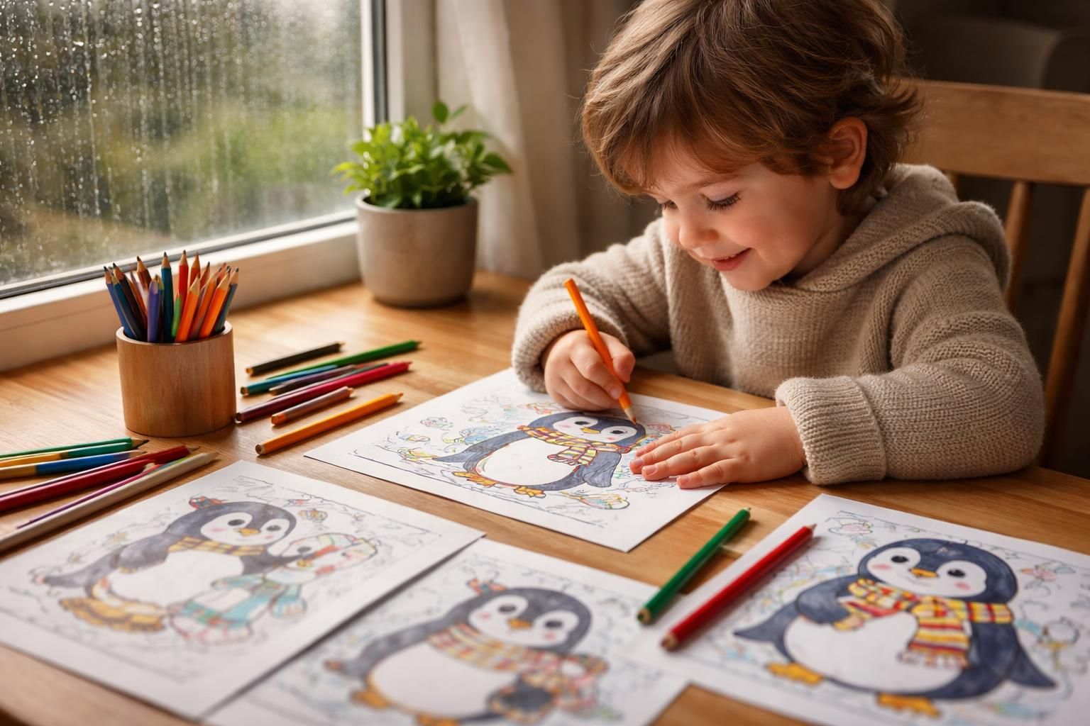 découvrez nos coloriages de pingouins, une activité ludique et créative idéale pour occuper les enfants lors des journées pluvieuses.