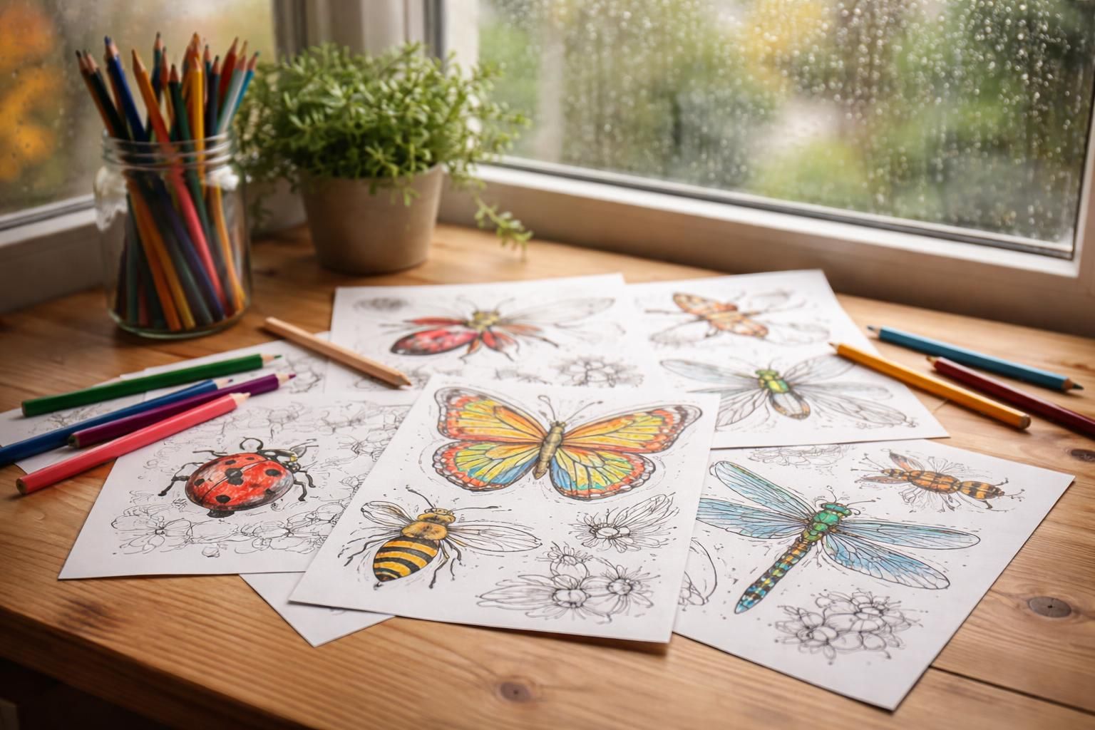 découvrez des activités ludiques avec notre sélection d'insectes à colorier, idéale pour occuper les enfants lors des journées pluvieuses.