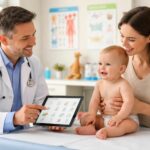 Rendez-vous pédiatre du bébé : vaccins et ordonnances sur tablette tactile