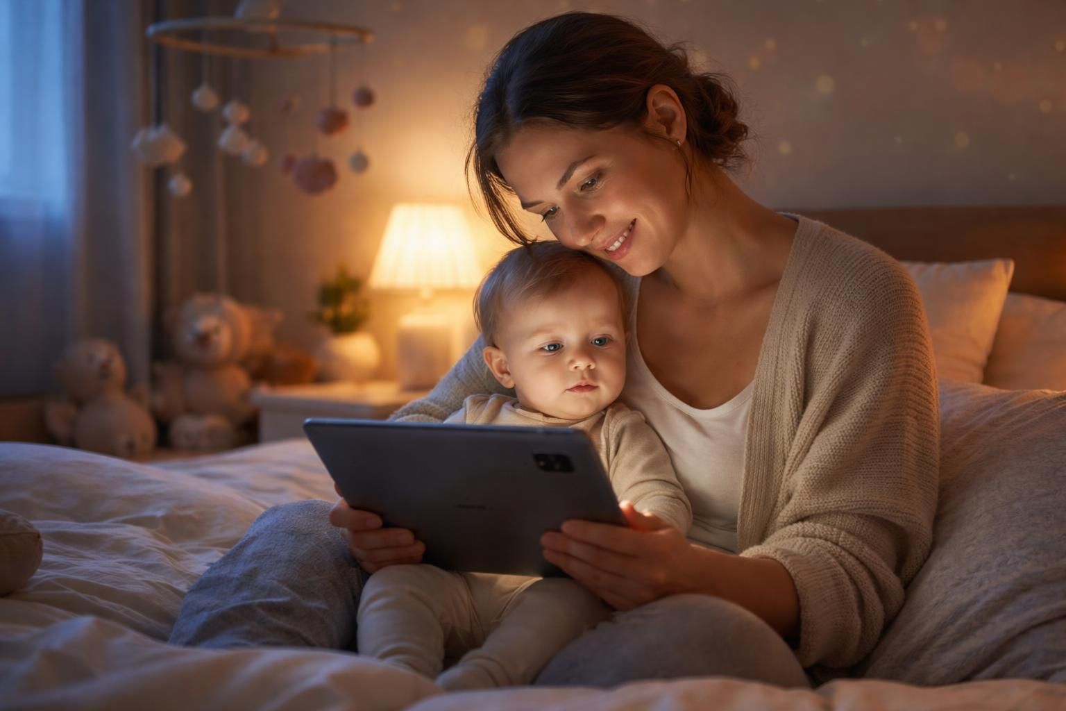 découvrez comment le rituel du coucher de votre bébé devient magique avec des histoires douces sur tablette samsung galaxy, pour des nuits paisibles et sereines.